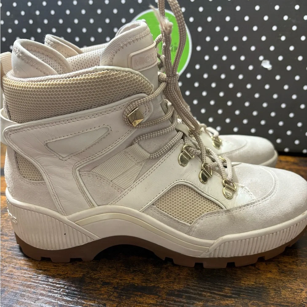Michael Kors Women's Cream Hiking Boots - Picture 2 of 11